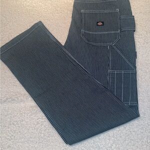 Dickies Navy and White Striped Straight Leg Pants